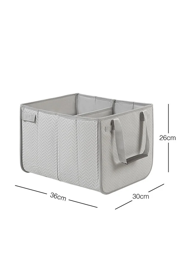 Araç İçi Gri Balıksırtı Bagaj Düzenleyici Araba Çantası Organizeri 31x36x27